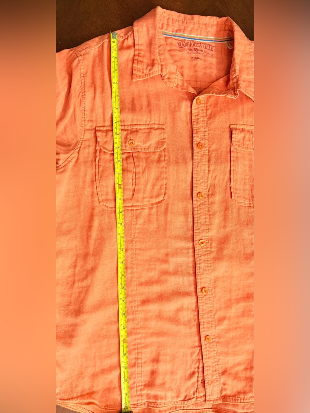 Margaritaville Men's Short Sleeve Button-Up Shirt — Orange - Picture 15 of 15
